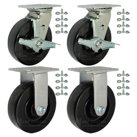 MAPP CASTER Tool Box and Job Box Casters, 6" Phenolic Wheel Casters, 4800# Cap. 146DURB620-TOOLBOX